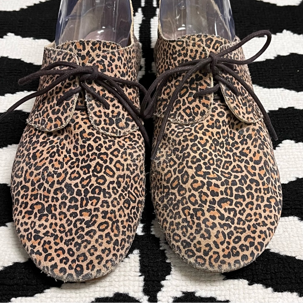 Anthropologie Hart Lace Up Leopard Print Oxford Shoes Size 10 - Picture 9 of 13